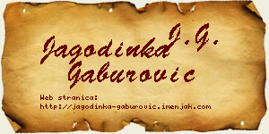 Jagodinka Gaburović vizit kartica